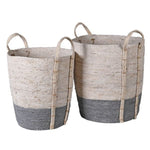Grey & White Seagrass Basket