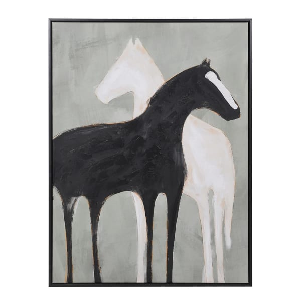 Stallion Shadows Framed Canvas