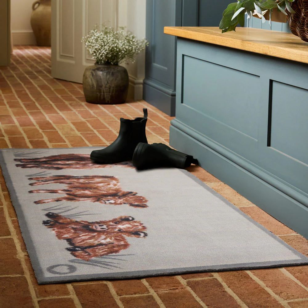 Heritage Highland Cow Washable Rug