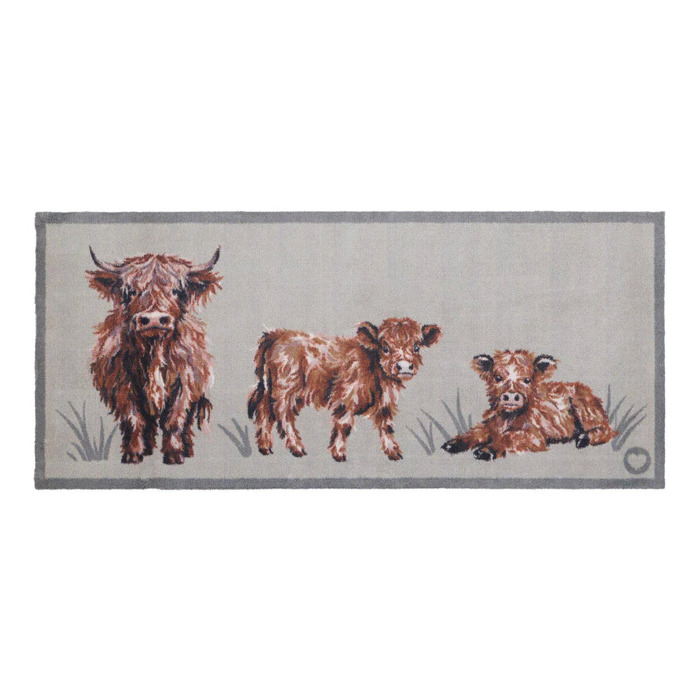 Heritage Highland Cow Washable Rug