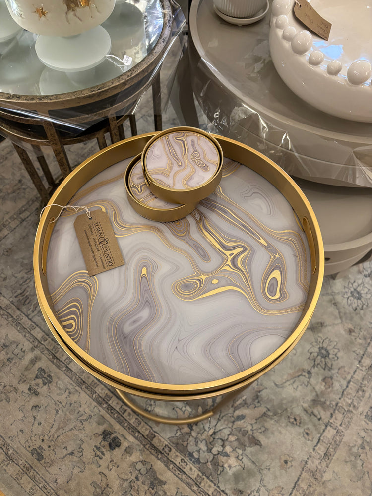 Gold Swirl Tray Table