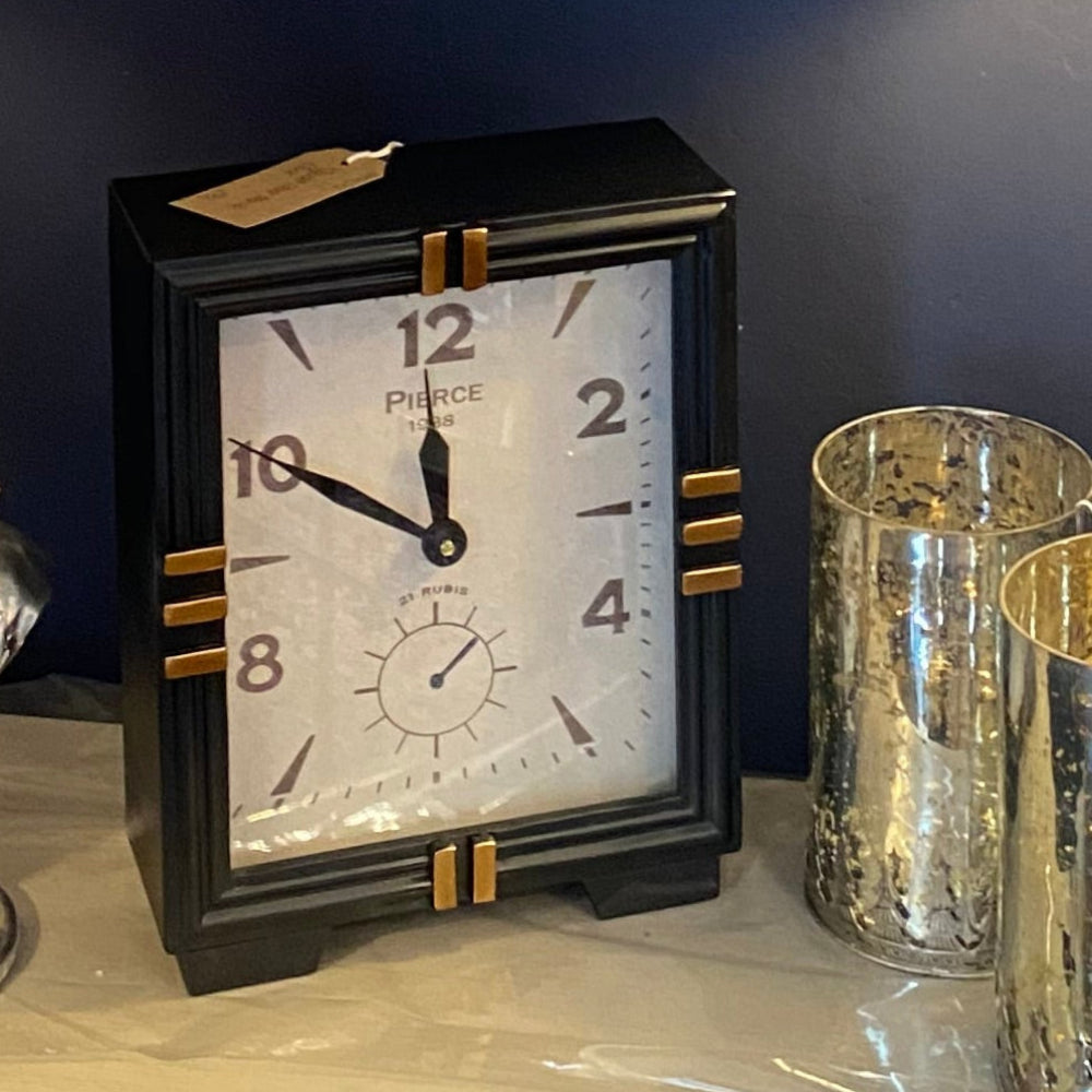 Square Black Mantle Clock