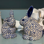Blue Spotted Ceramic Rabbit