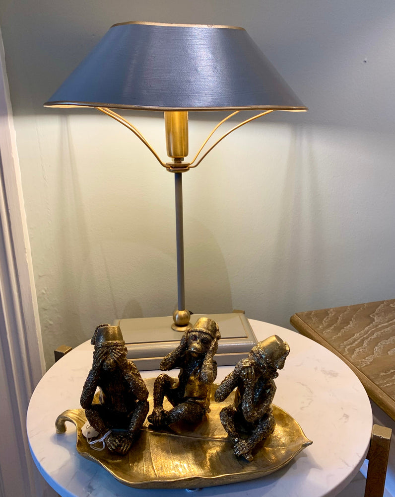 Grey and Gold Metal Table Lamp