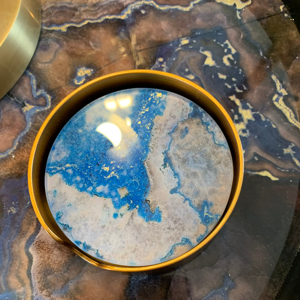 Blue Marble Effect Coasters