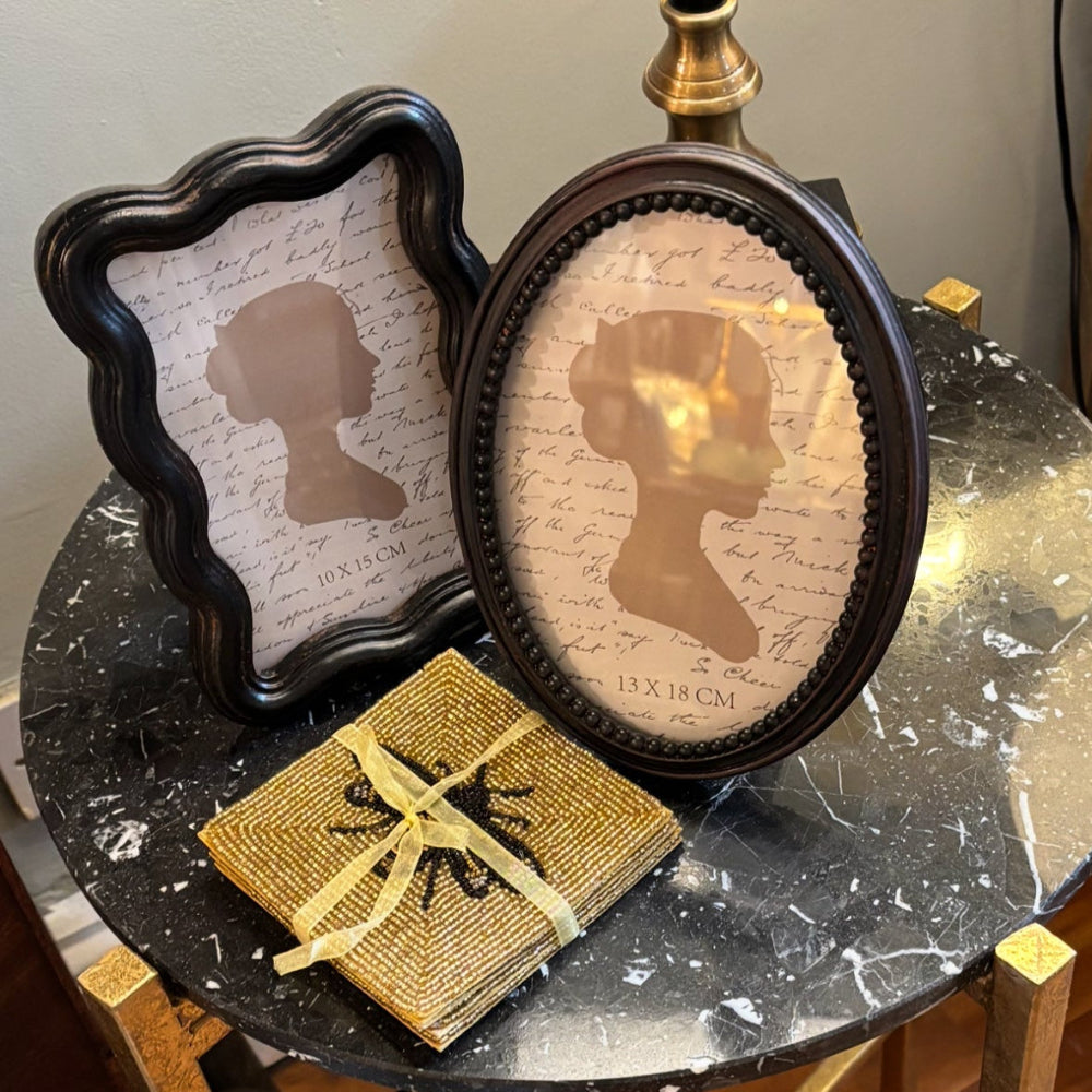 Aged Brown Wave Edge Photo Frame