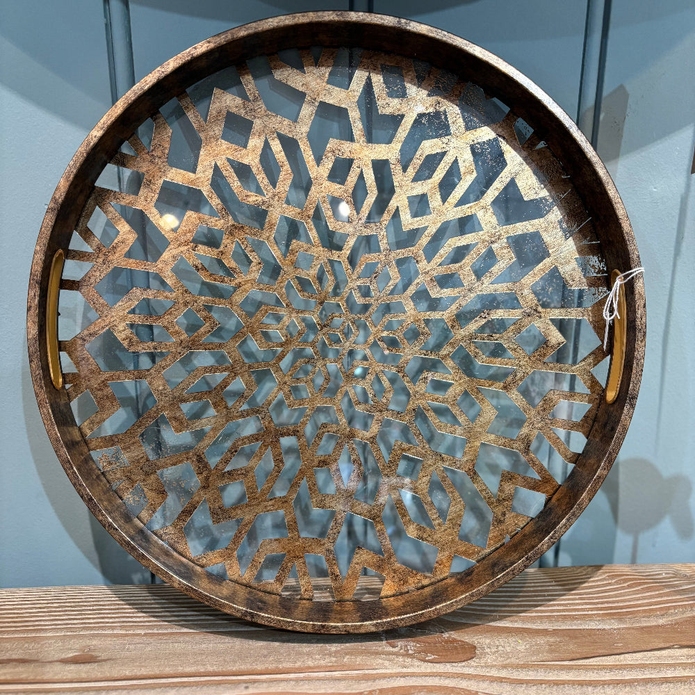 Antique Gold Mosaic Tray