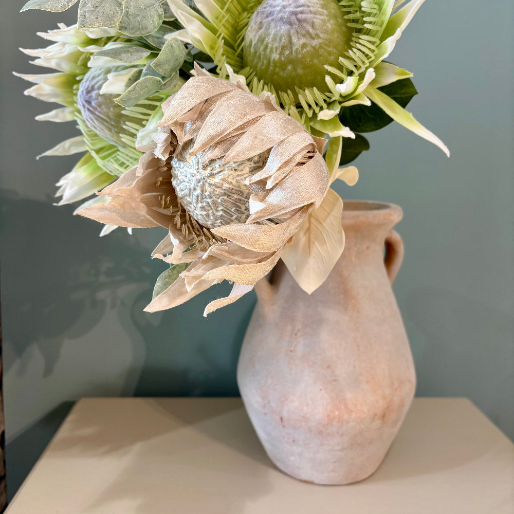 Distressed Terracotta Vase with Handles