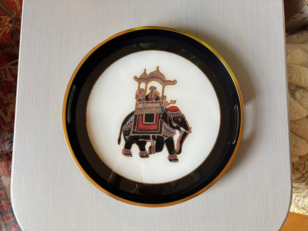 Dark Rimmed Elephant Tray