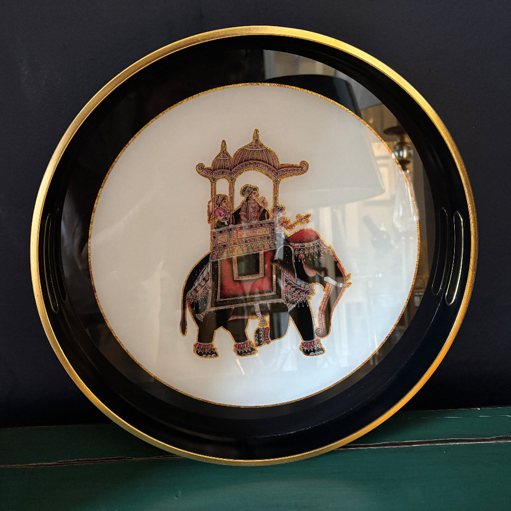 Dark Rimmed Elephant Tray