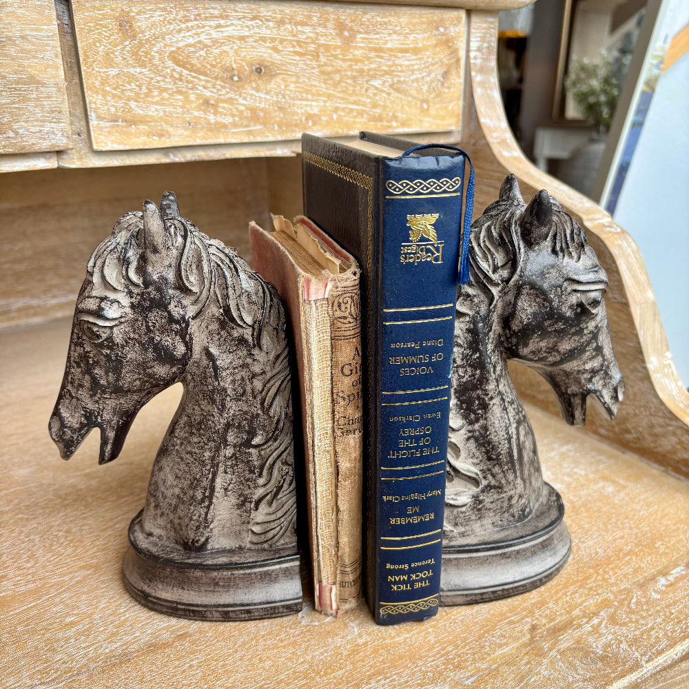 Black Horse Head Bookends