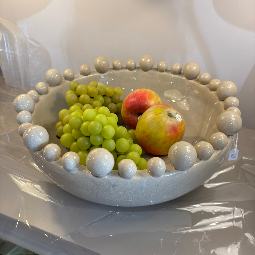 Cream Bobble Edged Bowl