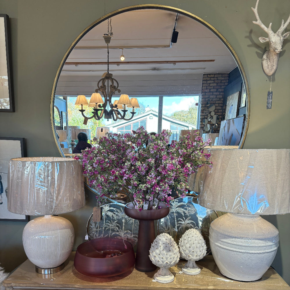 Marina Large Round Gold Mirror 121cm