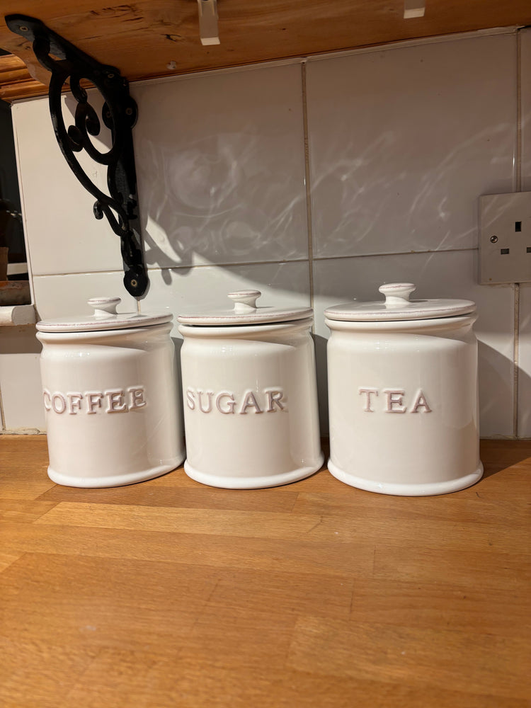 Ceramic Tea, Coffee and Sugar Jars