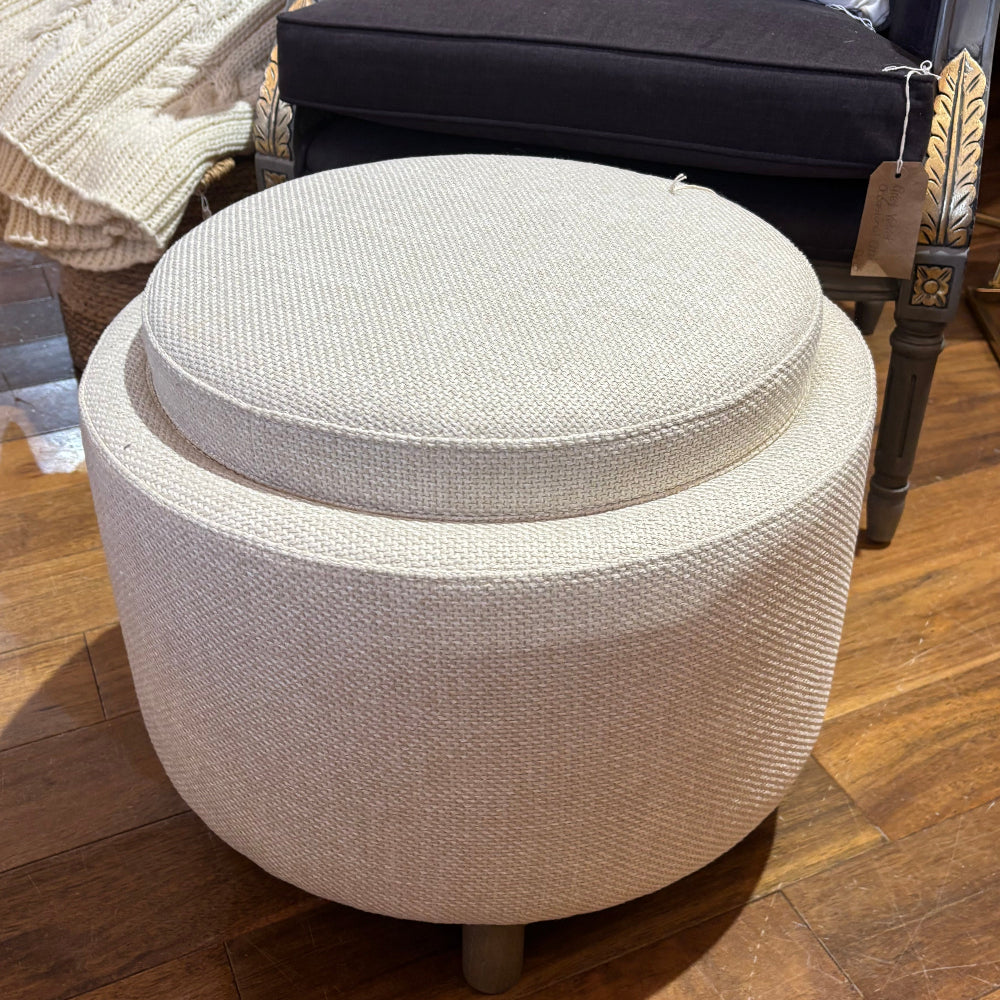 Darragh Storage Footstool with Tray- BEIGE