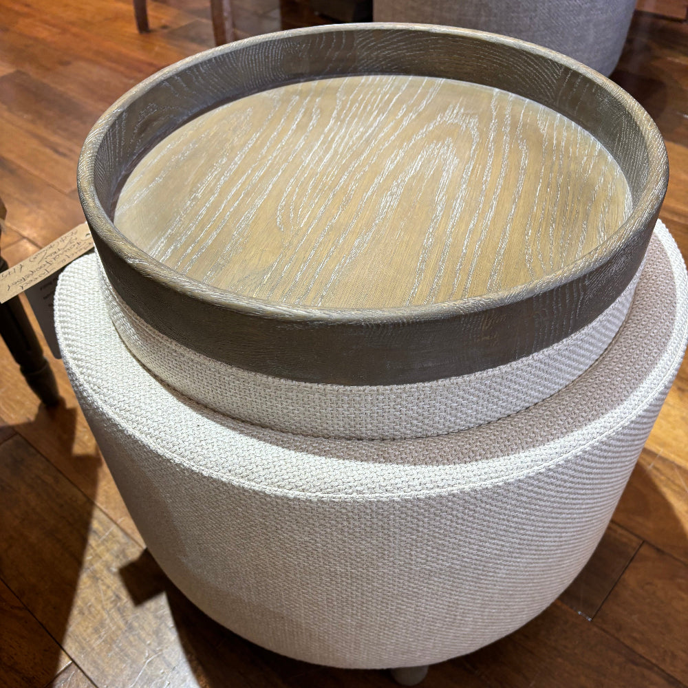 Darragh Storage Footstool with Tray- BEIGE