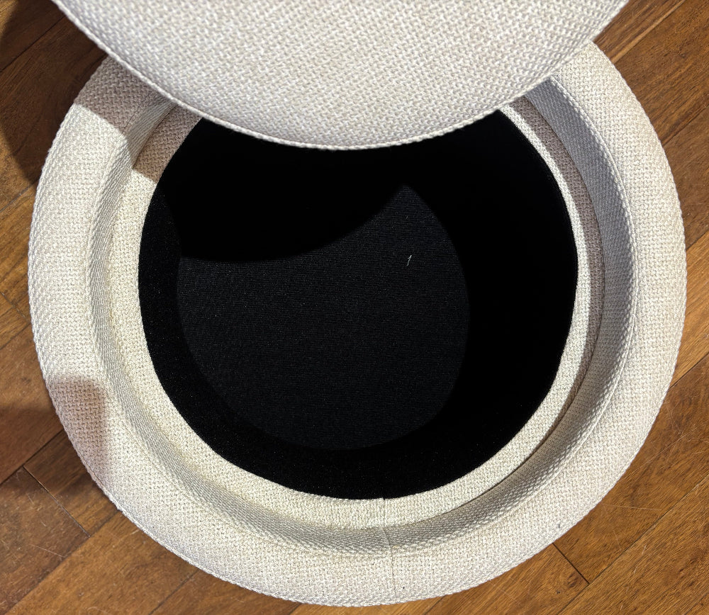 Darragh Storage Footstool with Tray- BEIGE