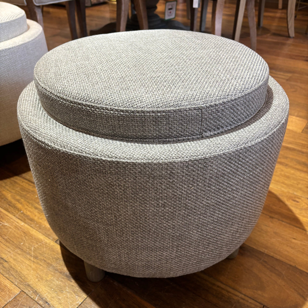 Darragh Storage Footstool with Tray - GREIGE