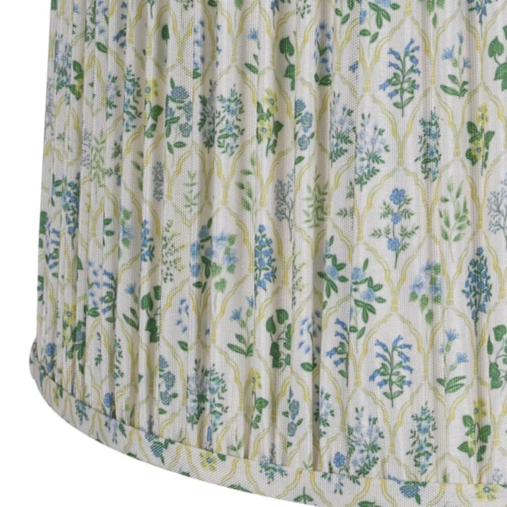 Olive Table Lamp with Floral Shade