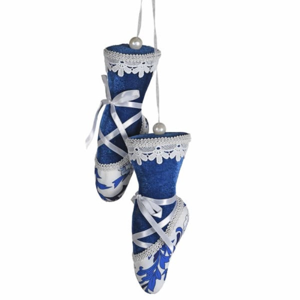 Blue and White Ballet Shoes Decoration