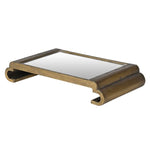 Gold Metal Rectangular Tray with Mirror