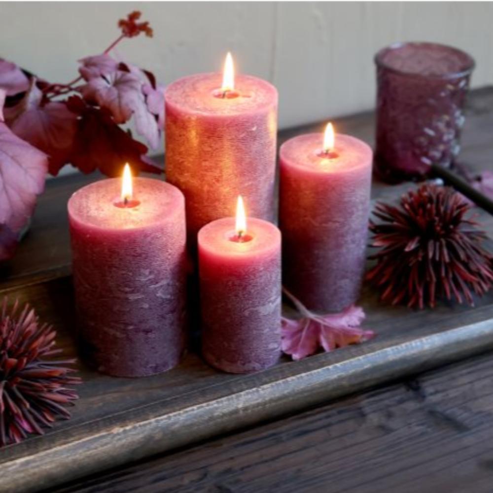 Macon Pillar Candle rustic 40 h Plum