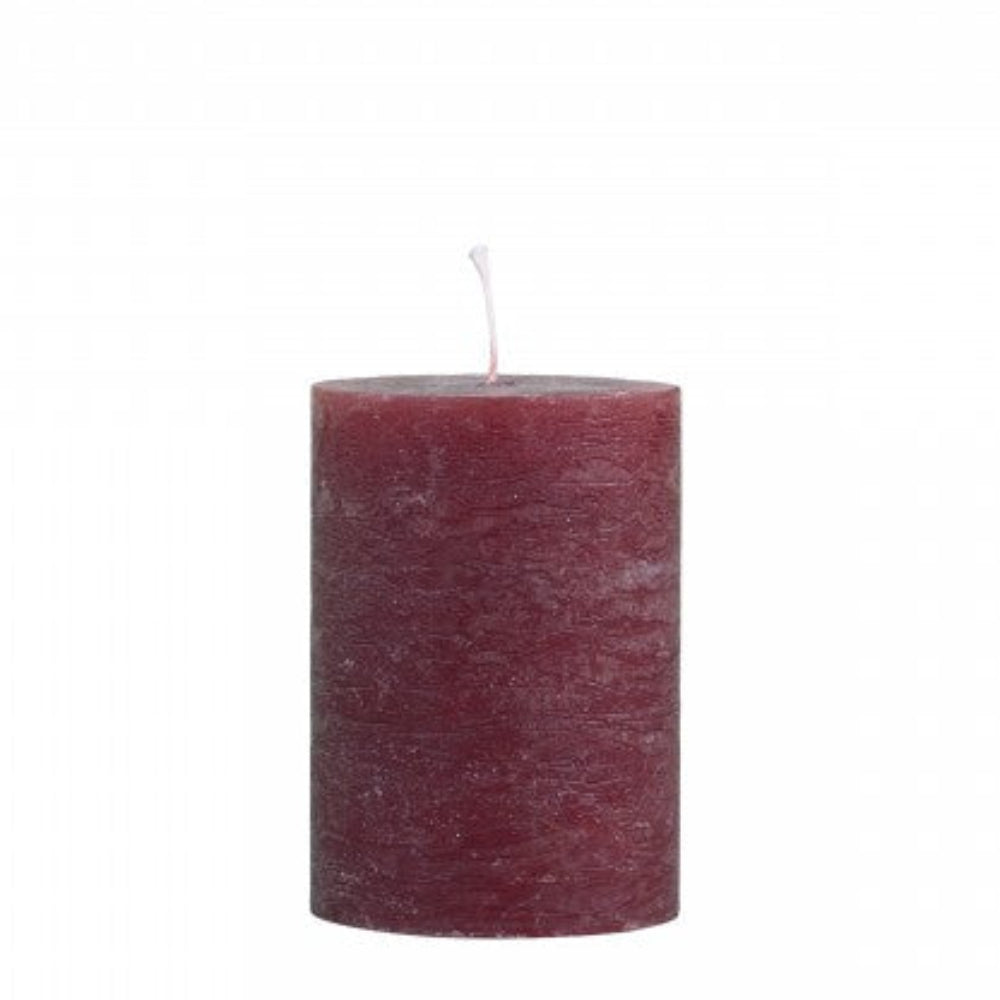 Macon Pillar Candle Rustic Dark Red