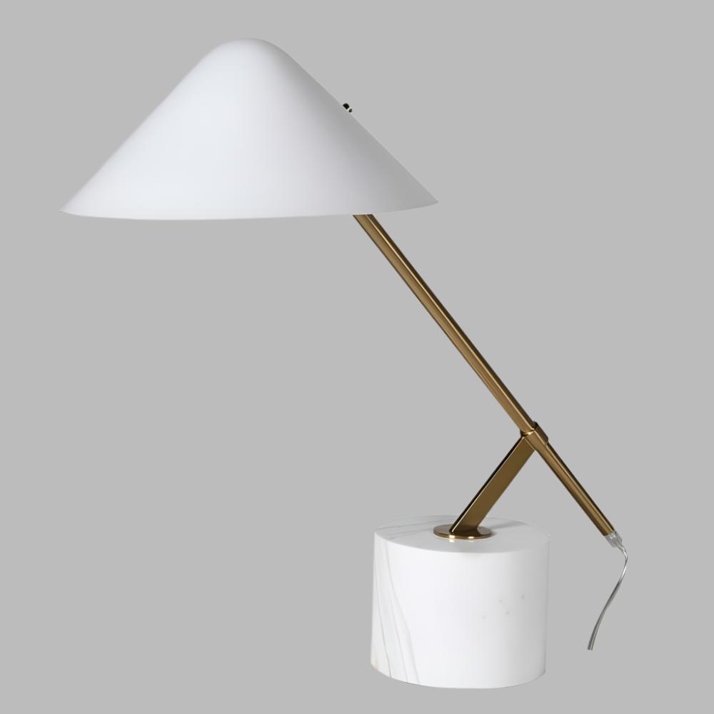 Marble and Glass Pivot Desk Lamp