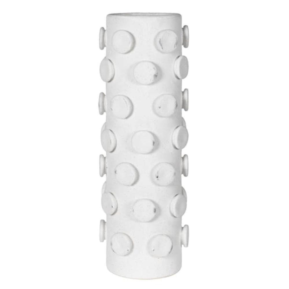 White Flat Bobbles Vase