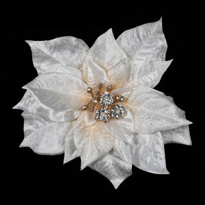 Ivory Poinsettia Clip