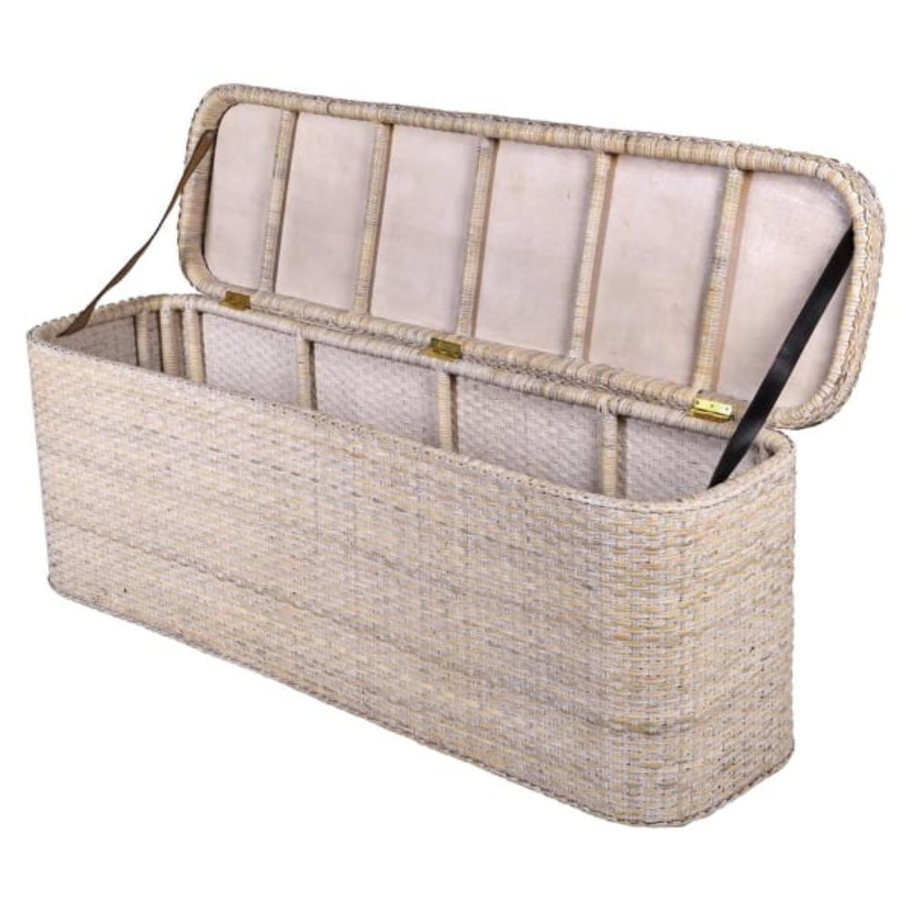 Hamilton White-wash Rattan Bedding Box