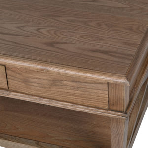 Oak Cross Sided Single Drawer Coffee Table