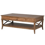 Oak Cross Sided Single Drawer Coffee Table