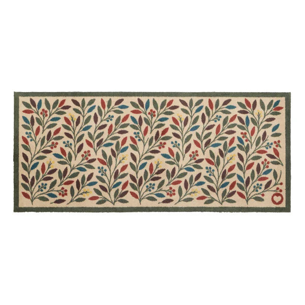 Olive Branch Washable Mat & Runner