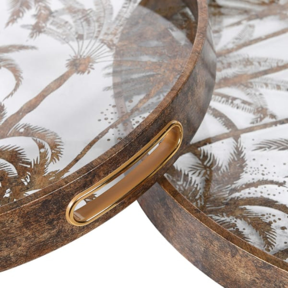 Antique Gold Palm Trays