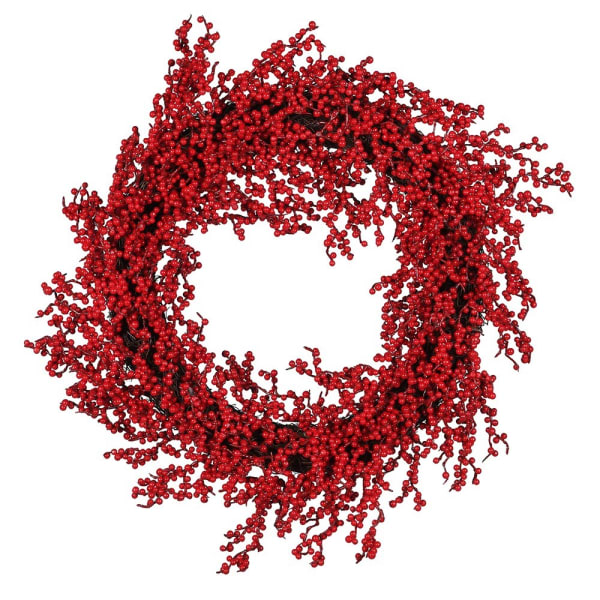 Plush Red Berries Wreath