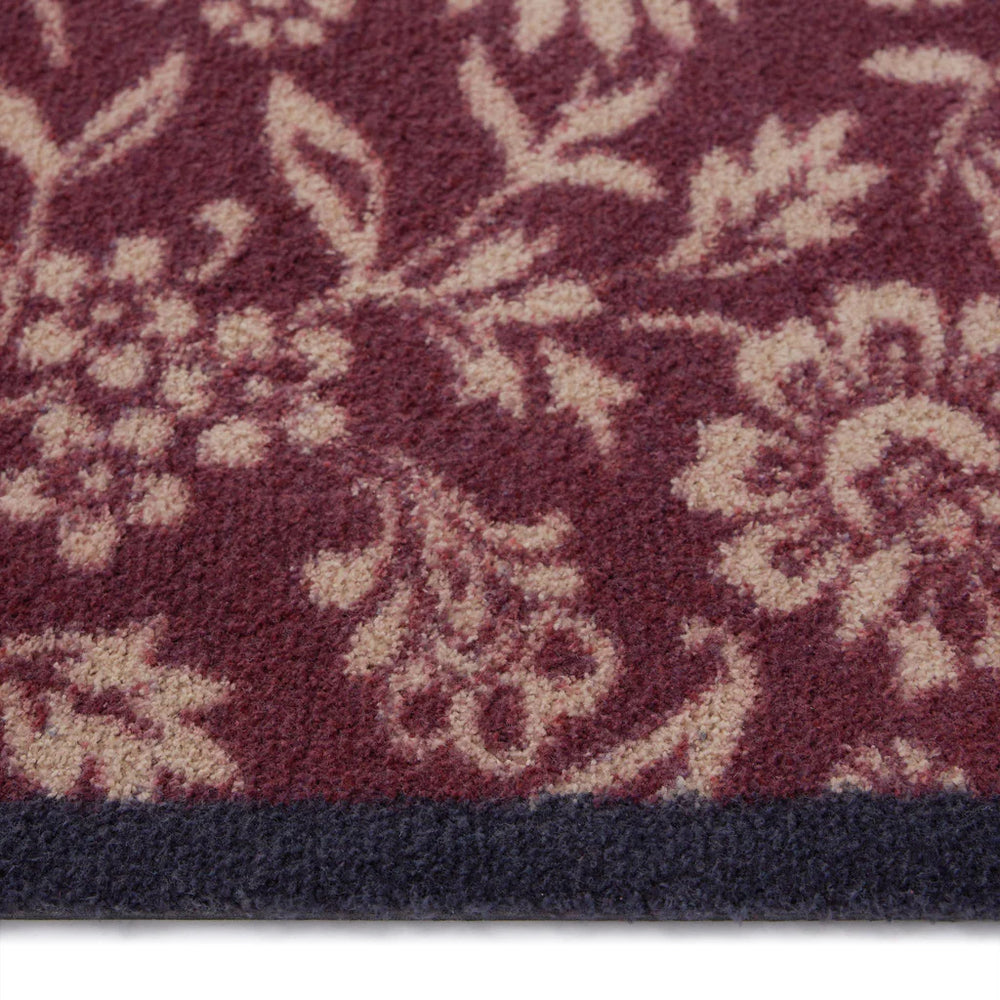 Paisley Floral Burgundy Washable Hug Rug