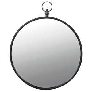 Ring Top Round Mirror Black