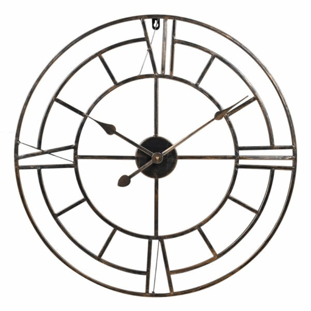 Round Antique Gold Roman Numerals Wall Clock