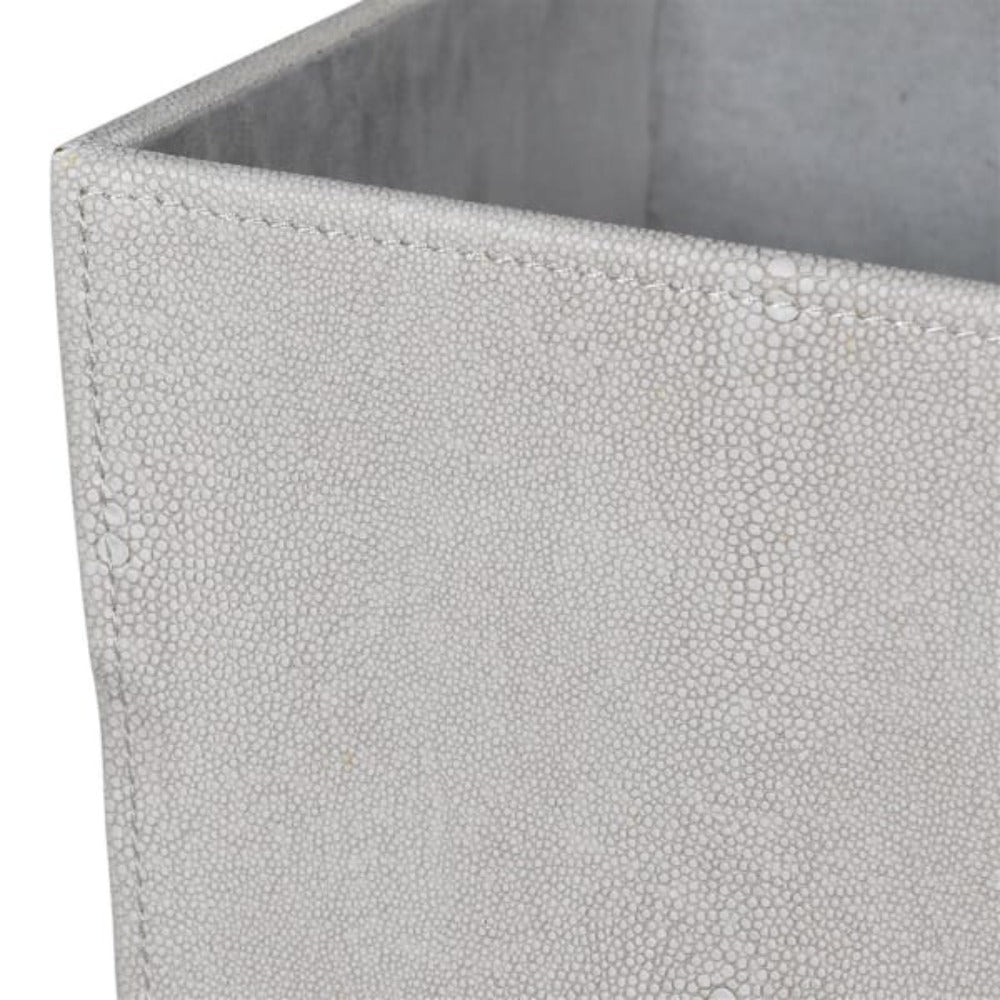 
            
                Load image into Gallery viewer, Ivory Faux Shagreen Bin
            
        