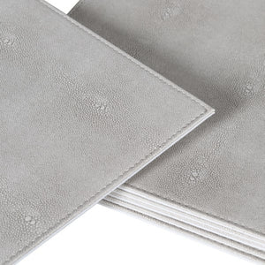 Set of 6 Ivory Faux Shagreen Placemats