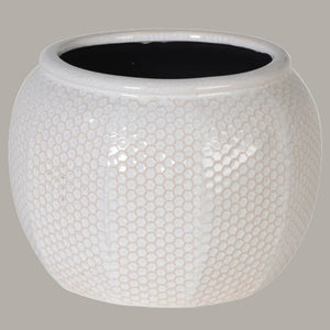 Small Honeycomb Effect White Pot