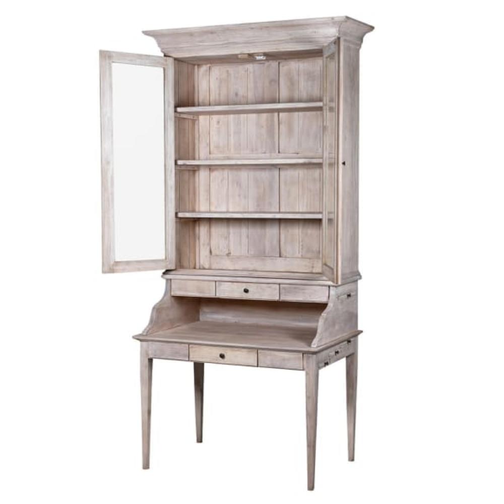 George Bureau Bookcase Lime Washed