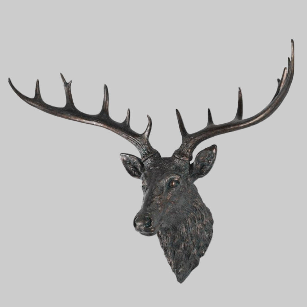 Verdigris Wall Deer Head