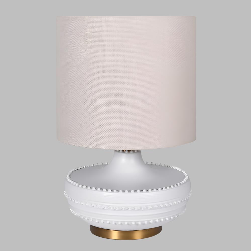 Majorelles Round Table Lamp with Linen Shade