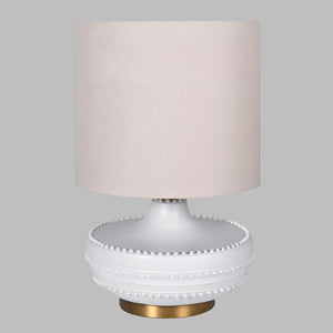 Majorelles Round Table Lamp with Linen Shade