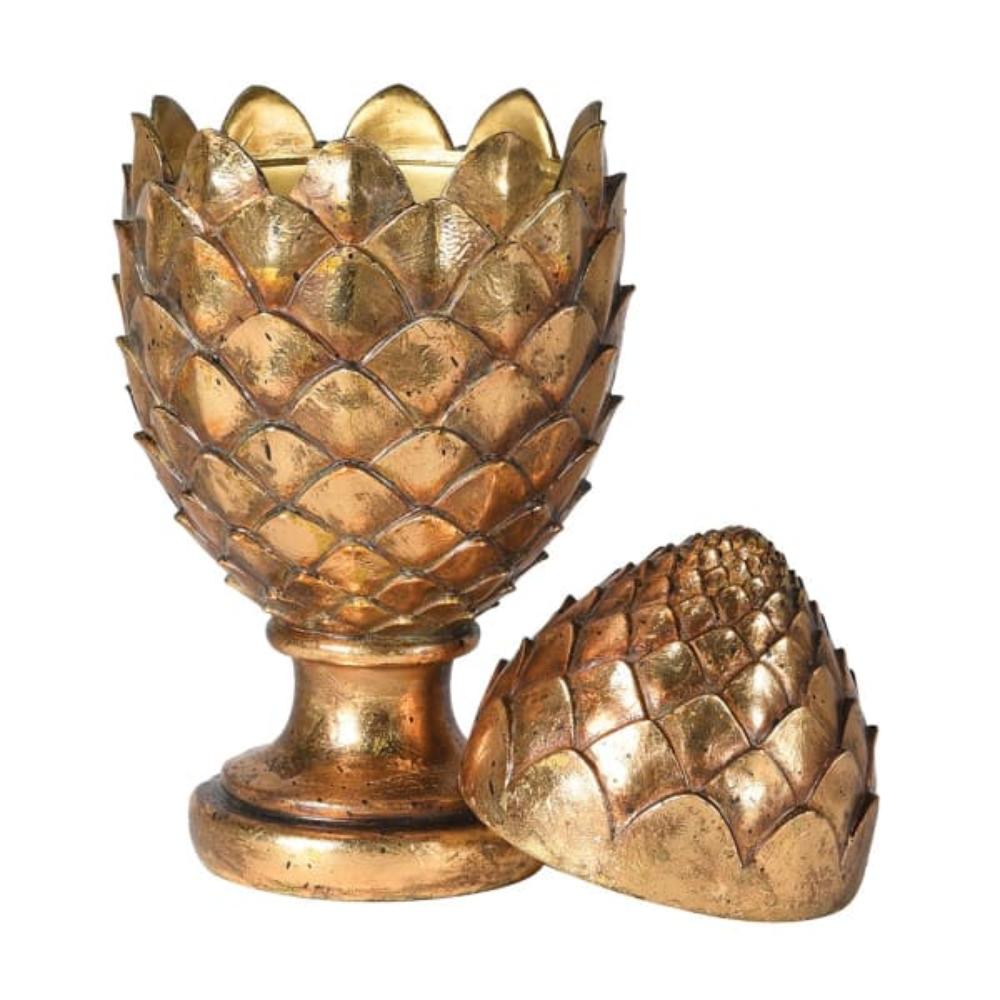 Gold Artichoke Lidded Jar