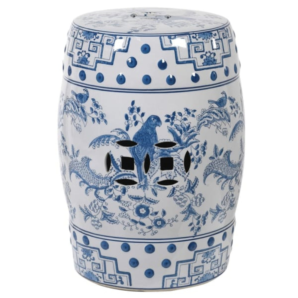 Blue Bird Ceramic Stool