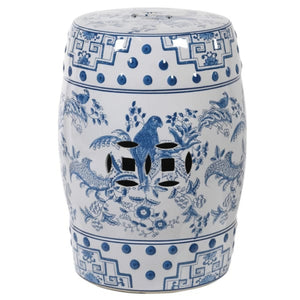 Blue Bird Ceramic Stool
