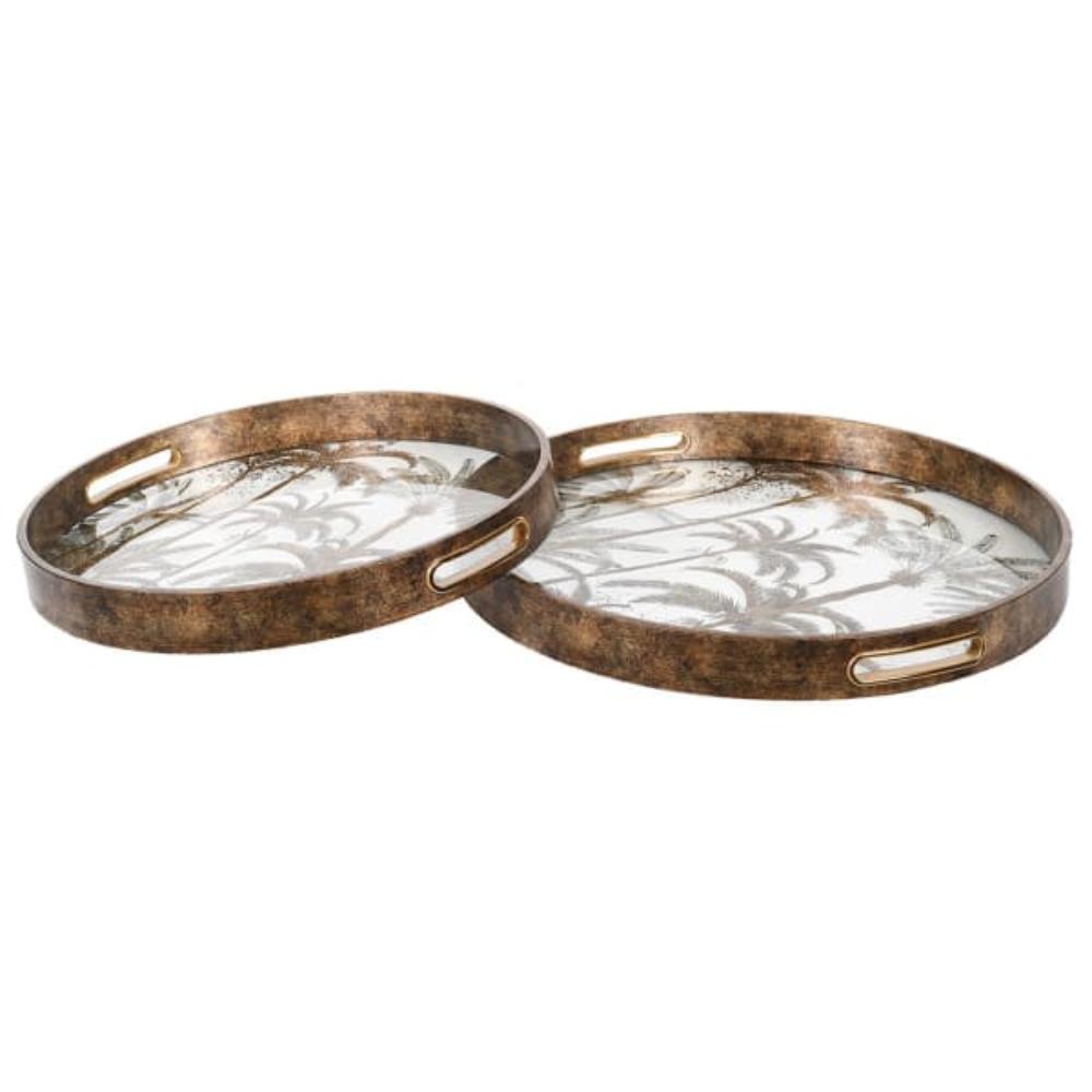 Antique Gold Palm Trays